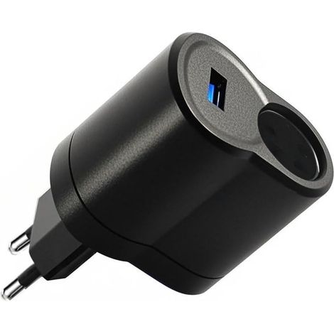 Adaptateur Allume-Cigare Prise Secteur,Transformateur 220V 12V Allume Cigare AC vers CC,Convertisseur 220V 12V,Prise USB 5V 1A,pour Smartphone,GPS,Enregistreur,Lecteurs MP3,Caméra(1 A) (1/5)