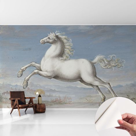 Papier peint adhésif autocollant pour salon chambre à coucher tendance et originale Chevaux au galop 416x254 cm (1/5)