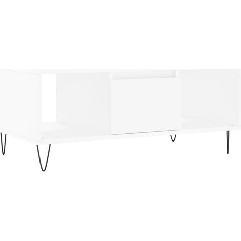 Maison Exclusive - Couchtisch Weiß 90x50x36,5 cm Holzwerkstoff