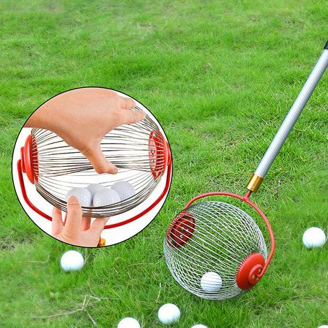 Petit collecteur d'écrous d'extérieur léger et réglable, outils de jardinage à rouleaux en acier inoxydable pour la famille des vergers - (petite tête sphérique + sac de rangement) - 1 pièce (1/4)