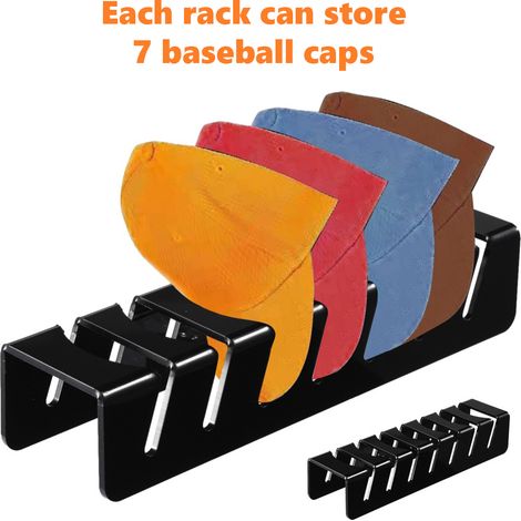 Organisateur de casquettes de Baseball, 2 pièces, support à chapeaux en acrylique, présentoir de casquettes de bureau pour chambre à coucher, placard, maison (1/5)