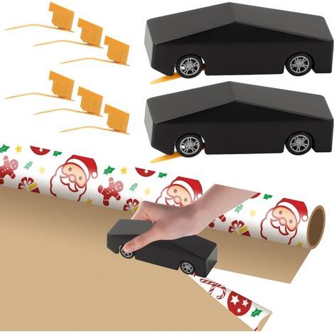 2PCS Coupeur De Papier Cadeau, Découpe de Papier d'Emballage Cadeau, Coupe Papier D'Emballage avec 6 Lames pour Couper du Papier D'emballage et Du Papier Kraft (2)