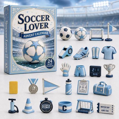 2D 2026 Sports Advent Calendar - Blue Football - Surprise Box - Glue