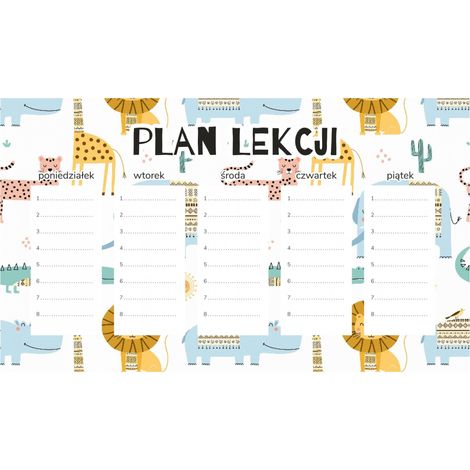 Plan de lección magnético para niños: Animales con ropa (30 x 17,5 cm)