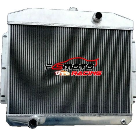 Radiador de aluminio, tamaño del núcleo 17,7" × 25,5", tamaño total 24,6" × 29,3", salida superior 1,5", salida inferior 1,77", compatible con Mercury 1949-1951 (1/2)
