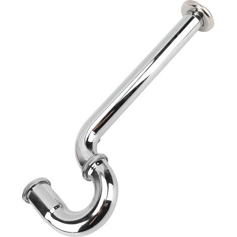 Lot de tuyaux d'évacuation pour lavabo en laiton, finition argentée anti-âge, remplacement de siphon de salle de bain, raccord G1-1/4in (1/5)