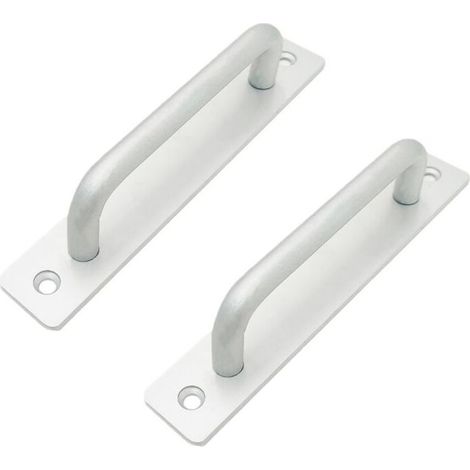 1 piece large door handle, decorative two-hole handle made of silver aluminum alloy (1/3)