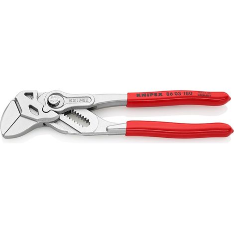 KNIPEX 86 03 180 Pinza chiave pinza e chiave in un unico utensile rivestiti in resina sintetica cromata 180 mm