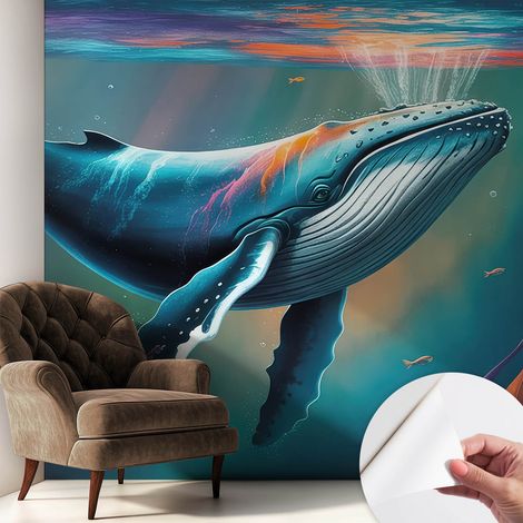 Papier peint autocollant adhésif avec motifs pour salon et chambre accessoire stylé pour votre intérieur Géant des mers 250x250 cm (1/5)