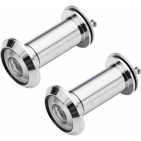 SHINING HOUSE Mirilla para puerta de 2 piezas, 16 mm, ángulo de visión amplio de 200°, con cubierta, para puertas de 40 mm a 55 mm de grosor para el hogar, la oficina, el hotel (plateado) (1/5)