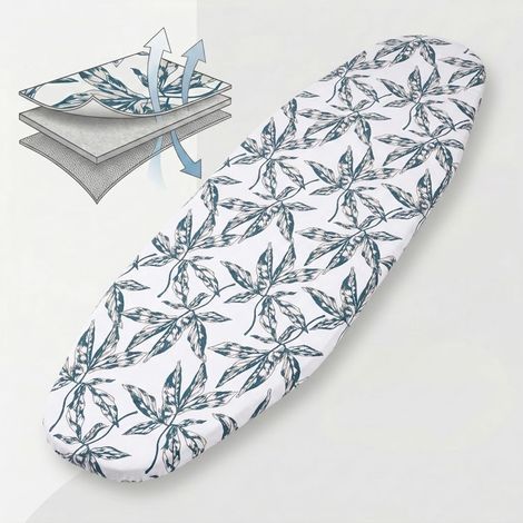 Housse de planche à repasser 165 x 65 cm - Taille XXL - Élastique - Avec dessus en coton et rembourrage en feutre de 6 mm d'épaisseur (1/5)