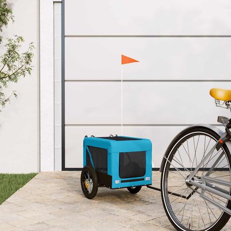 vidaXL Pet Bike Trailer Blue and Black Oxford Fabric&Iron (1/5)