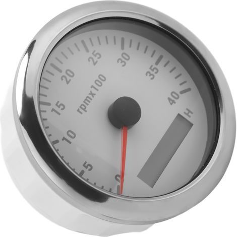 Tachymètre 85 mm 4000 tr/min étanche IP67 avec rétroéclairage 7 couleurs pour voiture, bateau, camping-car, yacht, blanc (1/5)
