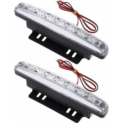 1 Paar wasserdichte 12V Hochleistungs-LED-Lampen - 8 LED DRL - Tagfahrlicht - Für Autos (weißes Licht) (1/5)