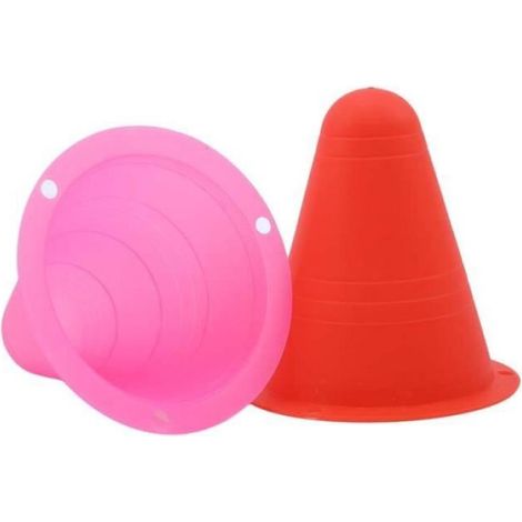 Bleu - Lot de 10 marqueurs de patins pour entraînement, cônes de route, Football, Rugby, tour souple, patinag (1/4)