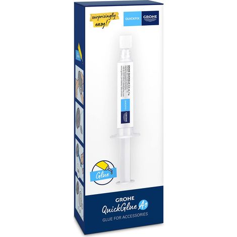 Kit 1 seringue colle pour accessoires de salle de bains, convient pour le marbre, le carrelage, le verre, le plastique, le bois et le métal, temps de durcissement 24 heures, 41127000 (1/5)