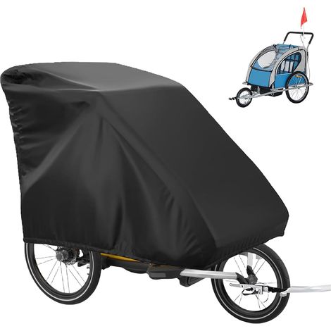 Housse pour remorque de vélo - Tissu Oxford 420D - Imperméable et résistante aux UV - Housse de pluie universelle - 140 x 84 x 99 cm (1/5)