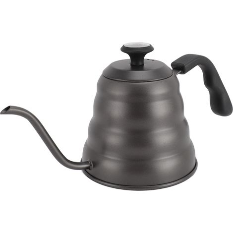 RIZGHWOY Bollitore da caffè/tè da 1200 ml con termometro, in acciaio inox, con beccuccio a collo d'oca lungo per versare con precisione nella pressa francese e per il tè. (1/5)