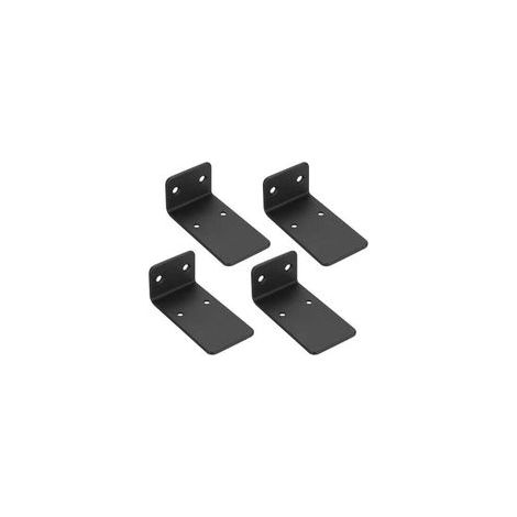Set di 4 mensole a muro, staffe per mensole a muro da 90 mm, staffe per mensole a muro a L, staffe in metallo nero, fissaggi invisibili per mensole a muro - Crezuo (1/4)