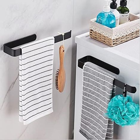 Porte Serviettes Salle de Bain,Lot de 2 Barres Porte-serviettes Mural,Auto-adhésif,Cuisine GROOFOO