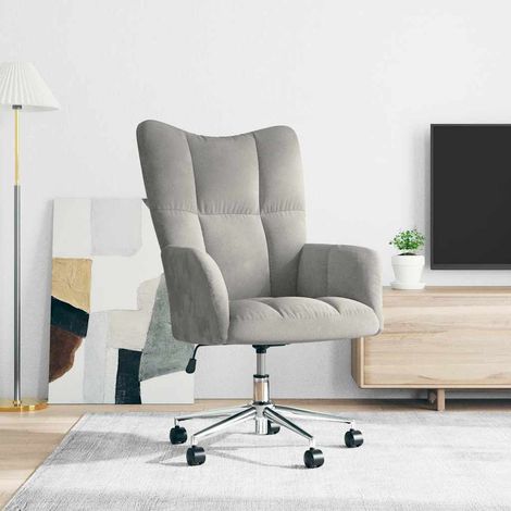 vidaXL Sedia Relax Grigio Chiaro in Velluto (1/5)
