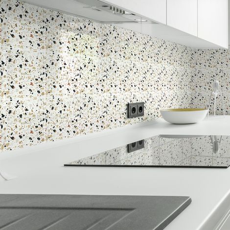 Stickers muraux - Sticker Mural Carrelage adhésif Cuisine Salle de Bain - 9 STICKERS CARRELAGES TERRAZZO PABLO - 9stickers10x10cm (1/5)