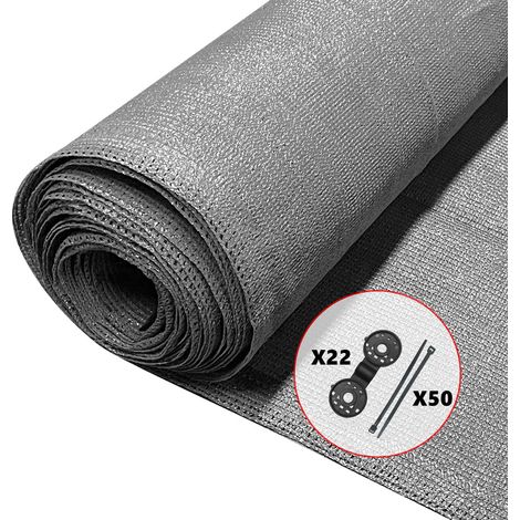 VOUNOT Malla Sombreo y Ocultación 1×10m, Valla Privacidad HDPE, Gris (1/5)
