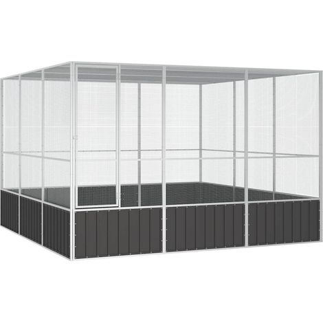 Gabbia per uccelli 302,5 x 324,5 x 211,5 cm acciaio zincato antracite 020041707