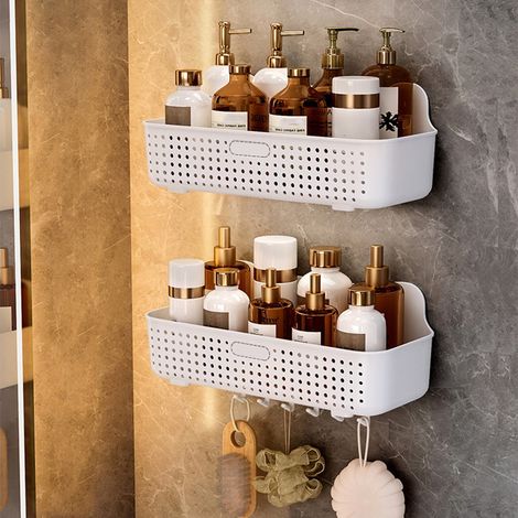 Porte-Produits De Salle De Bain - Support Murale Sans Perçage - Pour Shampooing Et Après-Shampooing - 26 cm Ou 36 cm - 1 Pièce (1/5)