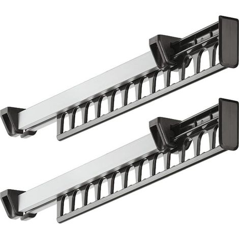 Rail de penderie coulissant (312 mm), support à cintres, solution de rangement pratique pour penderie, lot de 2