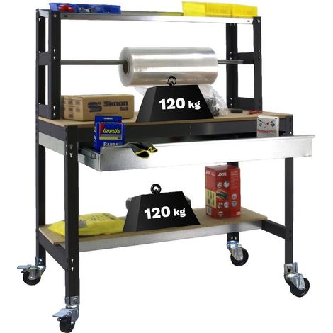 Établi fixe Simonrack Mobile BT4 BOX 900, plateau bois