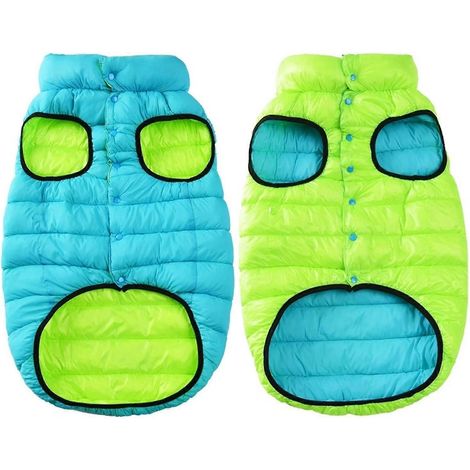 Vêtements pour chiens de grande taille - Manteau d'hiver chaud et imperméable réversible pour grands chiens (bouledogue, golden retriever, labrador) - Taille S (1/5)