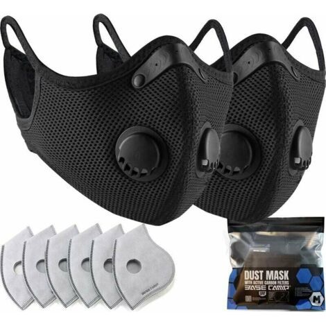 Pair Staubmaske für Zimmerei, Bau, Mähen, Schleifen, Gartenarbeit, Reinigung, Malen, Sägen und Schleifen, 2 Masken + 8 Filterkartuschen (1/4)
