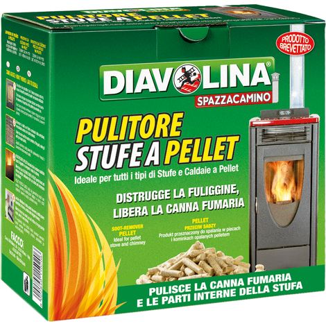 Diavolina pulitore pulisci canna fumaria fuliggine caldaie per stufe a pellet