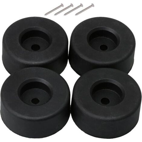 Lot de 20 pieds de meubles ronds en plastique noir 45 mm de diamètre 18 mm de diamètre 6 mm de diamètre (1/4)