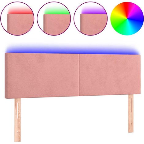 Maison Exclusive - Cabecero con LED de terciopelo rosa 144x5x78/8 (1/5)