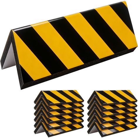 Lot de protections de bord de garage, autocollantes, pour porte de voiture, garage, mur de garage, avec bandes noires et jaunes, pour porte de voiture, profilé de protection d'angle pour parkings (1/5)