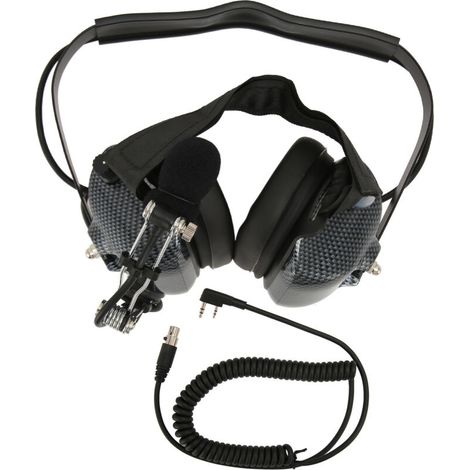 Casque Aviation Professionnel avec Connecteur 5 Broches, Réduction de Bruit pour Radio Bidirectionnelle - Course et Usage Industriel