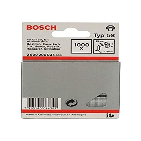 Bosch  1.000x  graffette  a  filo  fine  tipo  58,  13  x  0,75  x  6  mm  -  2609200234 (1/2)