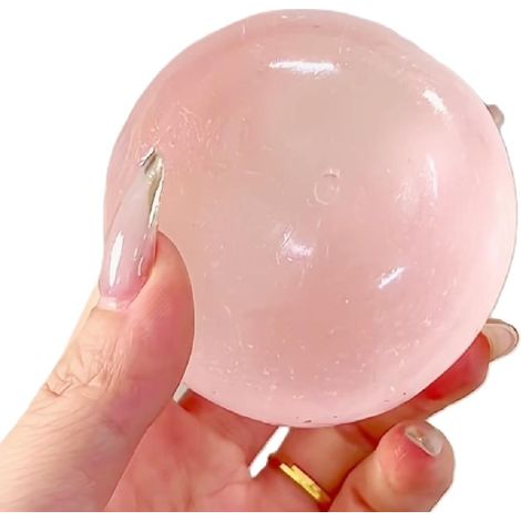 Irovami Balle anti-stress en mousse à mémoire de forme : 6 cm, ultra-douce, à l'huile de coco - Jouet anti-stress réutilisable et sans rebond pour adultes et enfants / Rose Sakura (1/5)