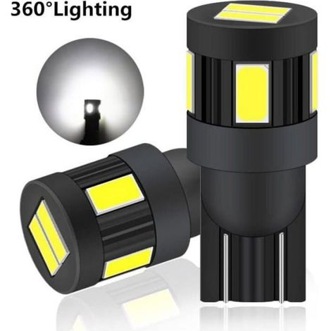 Ampoule T10 - W5W - LED 6000K - 12V 24V - Non Polarisee - Pour Voiture Intérieur - 4 Unites (1/5)
