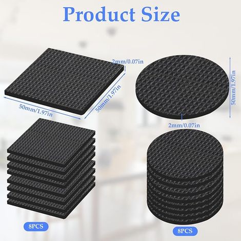 Patin Chaise, Patin Antiderapant, Pieds Caoutchouc Patins Autocollant Protecteurs Meubles, Patins Protection pour Sols Boi, Pieds Table, Chaise, Lit (1/4)