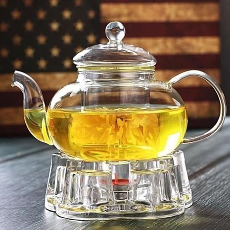 Hot Sale 600ml Clear Heat Resistant Glass Teapot with Lid and Infuser Filter (1/4)