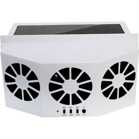 Ventilateur D'air De Refroidissement Solaire De Voiture, 2400 Mah Ventilateur De Refroidissement Voiture D'échappement Solaire Et Alimenté Par Batterie Avec 3 Refroidisseurs Pour Véhicules Automobiles (1/5)