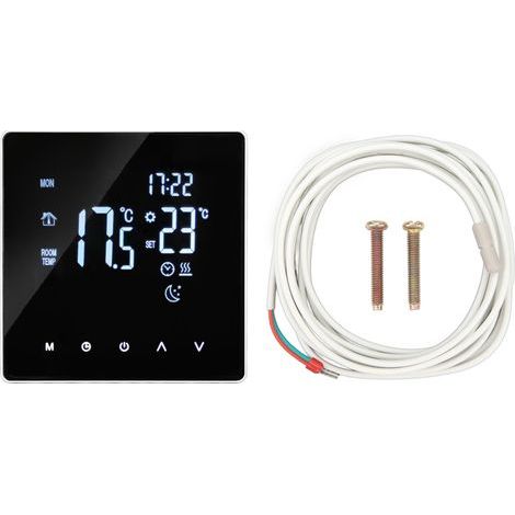 16A 4400W Fußbodenheizungsthermostat, intelligenter Timer, programmierbarer Temperaturregler für das Haus, AC90-240V, elektrisch mit WLAN (3 Meter langes Detektionskabel im Lieferumfang enthalten) (1/5)