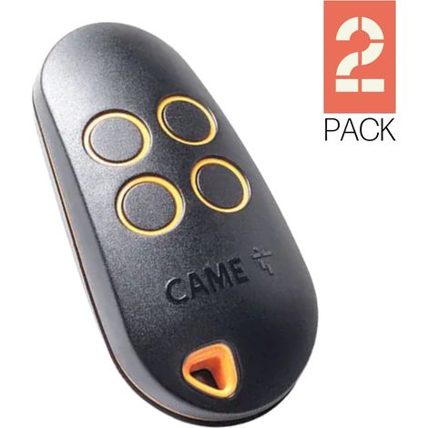 TOPD4FRN Télécommande Code Fixe 4 Boutons Orange 868 MHz TOP SPORT CAME Pack de 2