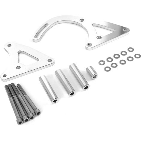 Kit de support d'alternateur en aluminium, argent poli, avec accessoires de montage, adapté aux modèles Holden 253, 304 et 308. (1/5)