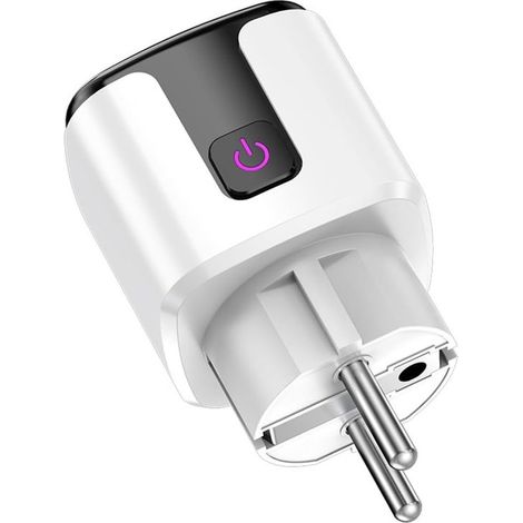 Enchufe inteligente - Toma de corriente Wi-Fi - Ahorro de energía - Con medidor de energía - Potencia de 20 A - Blanco (1/5)