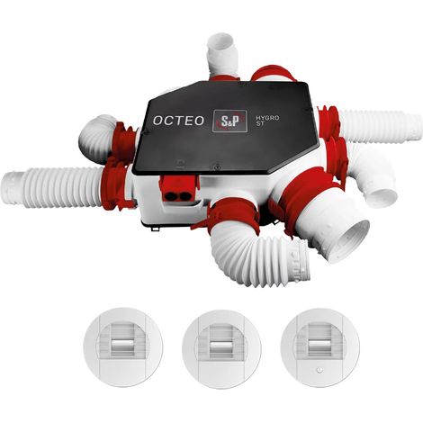 Kit VMC Octeo Hygro Standard per abitazione (rinnovamento/sostituzione) fino a 6 sanitari - UNELVENT - 607711 (1/5)