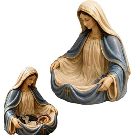 Bol à emporter avec la Vierge Marie - Plateau décoratif pour clés - Organisateur d'entrée pour clés, décoration d'intérieur, salle de prière, organiseur fourre-tout (1) (1/5)